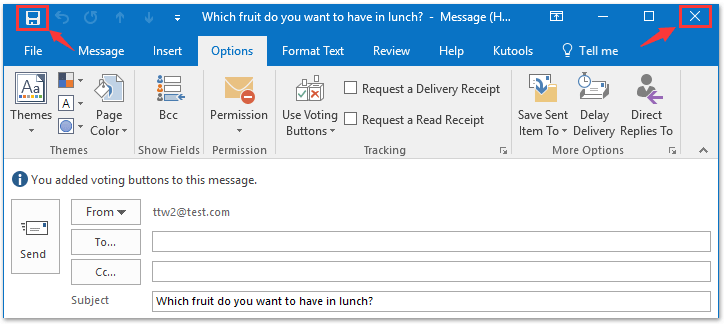 microsoft outlook voting buttons tracking